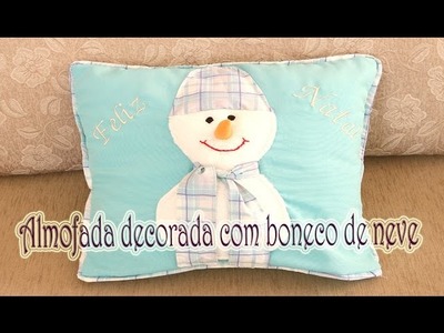 Almofada boneco de neve, Almofada para decorar a casa no natal
