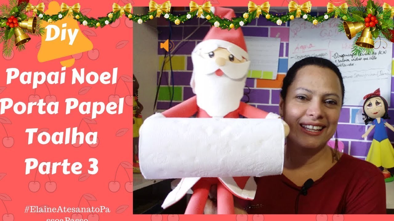 Diy Papai Noel Porta Papel Toalha parte 3