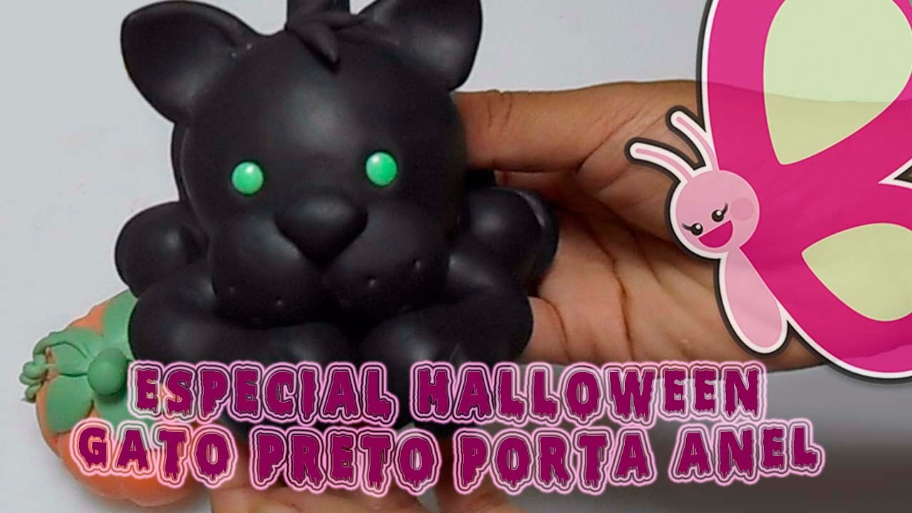 DIY - Porta anel de gato preto - Sah Passa o passo especial Halloween