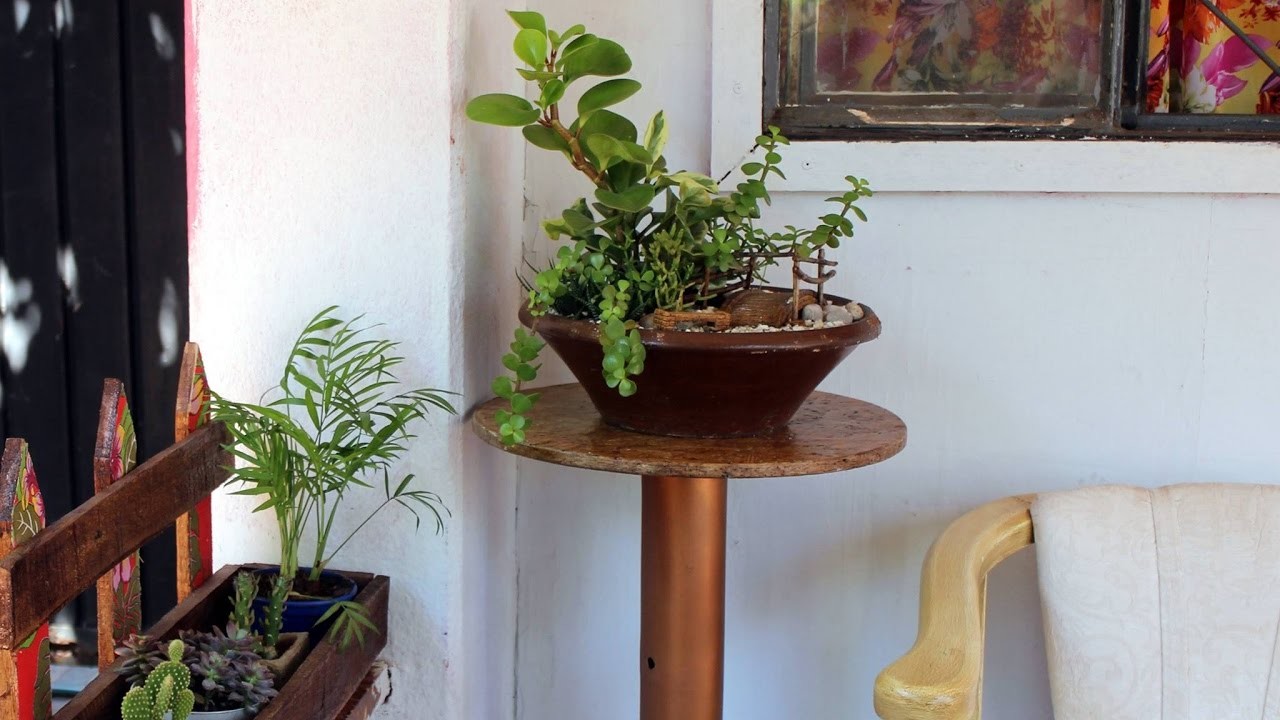 ♻️️ Mesa de canto para plantas | Sala e Varanda