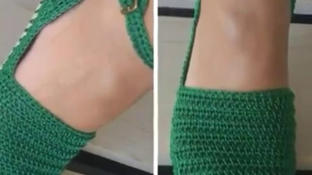 Sandálias em crochê com solado em PVC