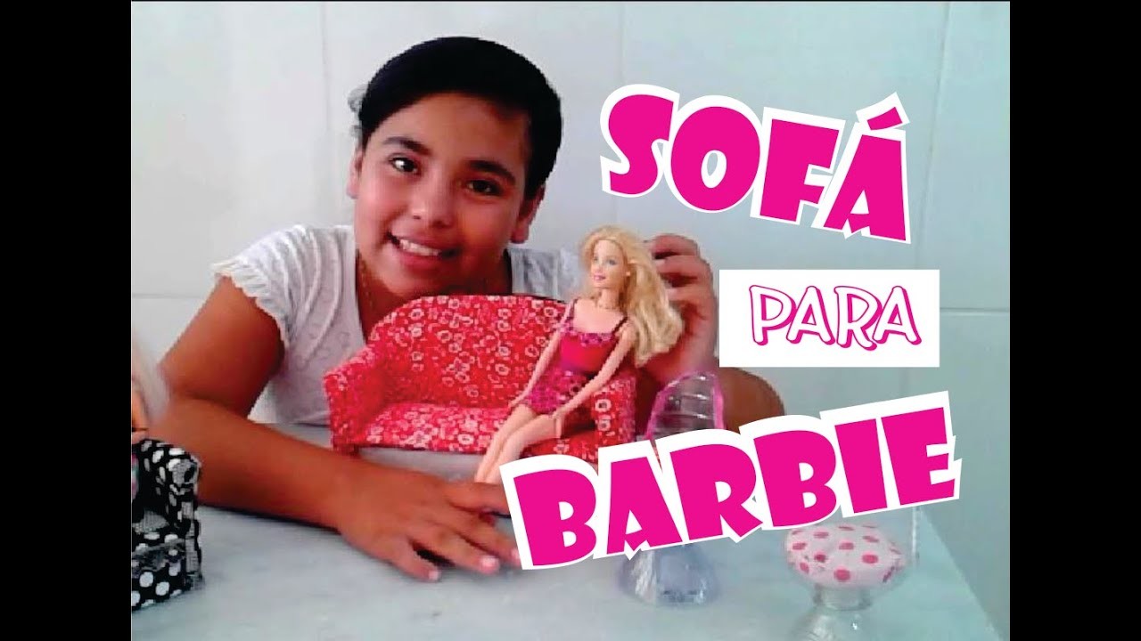 Sofá para Barbie .  Como fazer .  Lindo e Fácil   :)