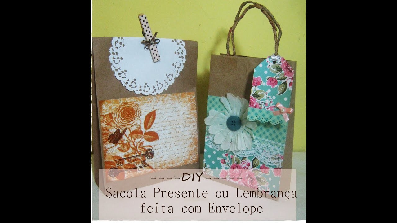 Bolsa Presente ou Lembrancinha feita com Envelope