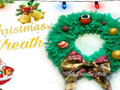 DIY GUIRLANDA DE NATAL.Paper Christmas Wreath.Guirnalda de Navidad de Papel