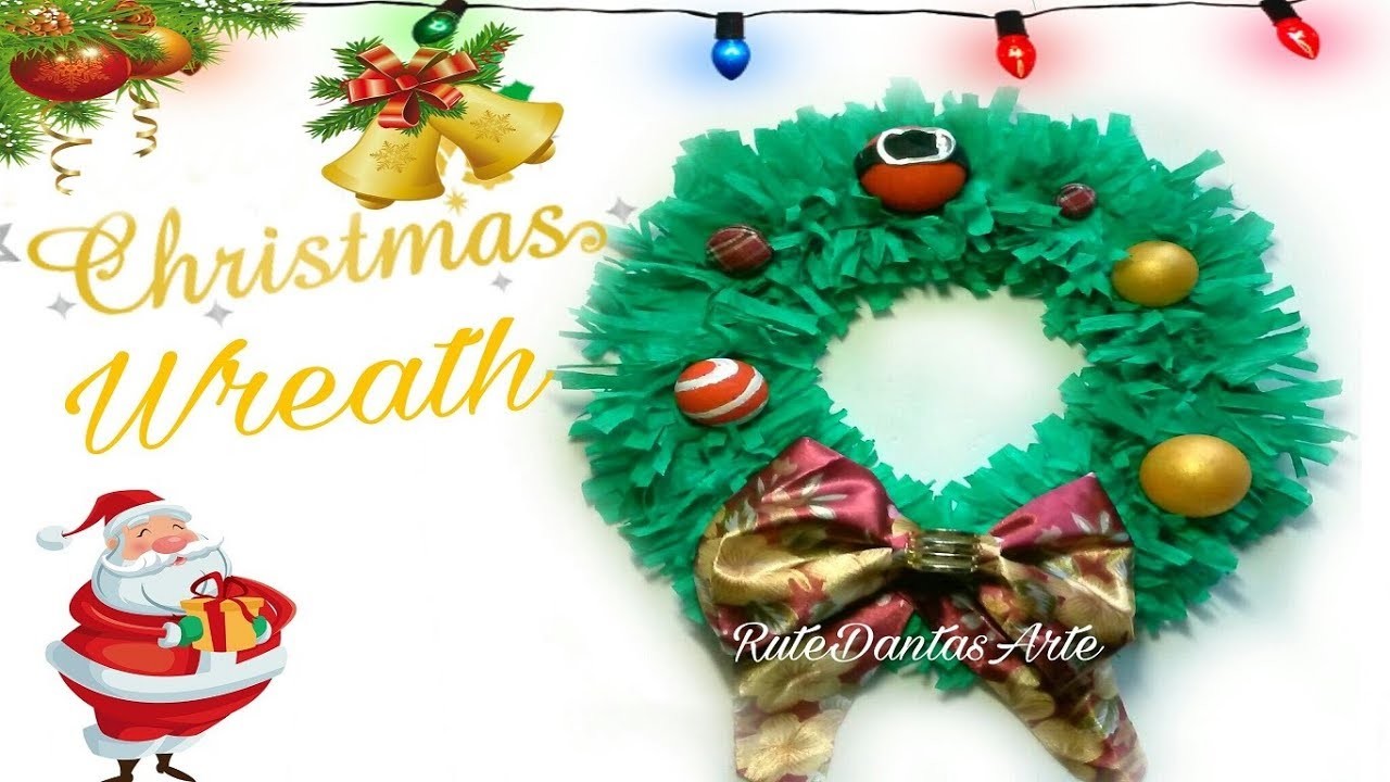 DIY GUIRLANDA DE NATAL.Paper Christmas Wreath.Guirnalda de Navidad de Papel