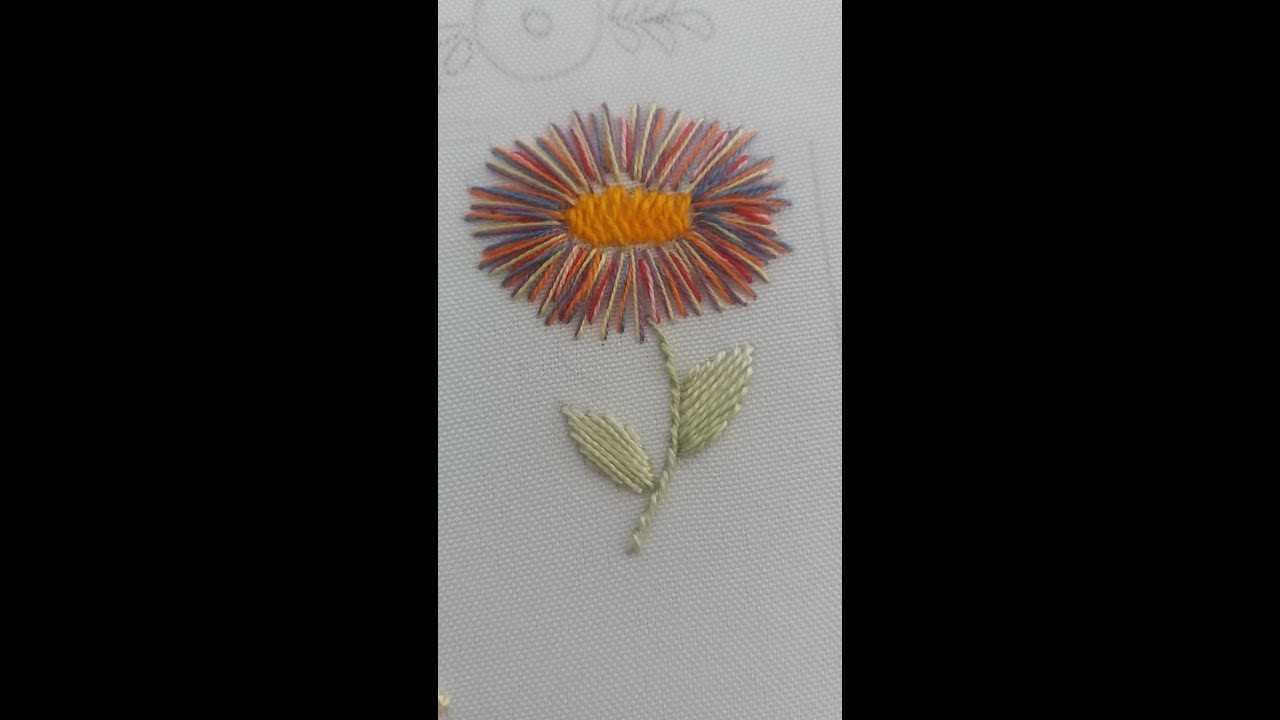 Flor em ponto Reto (Embroidery Straight spot flower)