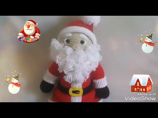 Papai Noel amigurumi em crochê.