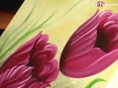 Pinturas Florais - Pintura a óleo - Tulipa (DIY)