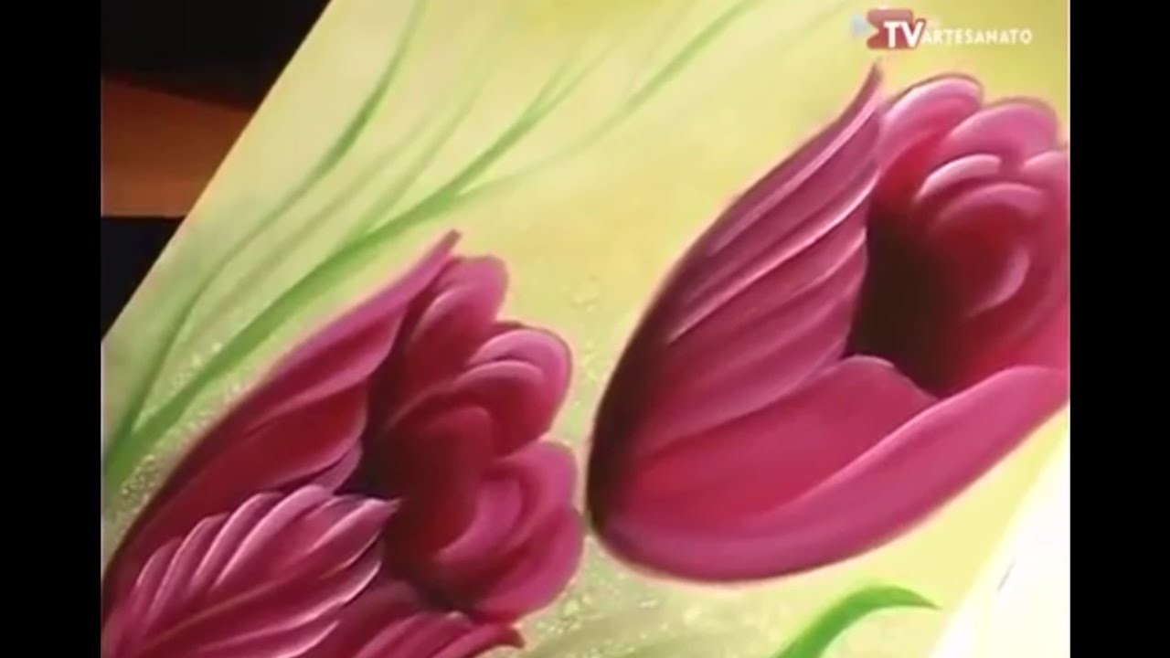 Pinturas Florais - Pintura a óleo - Tulipa (DIY)