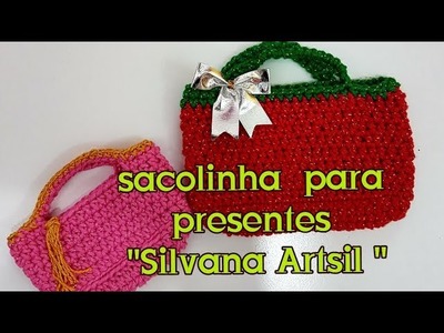 Sacolinha para presentes em crochê - "Silvana Artsil"