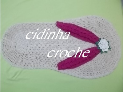 Cidinha Croche :  Tapete Chinelo Em Croche -Tiras-Passo A Passo-Parte 4
