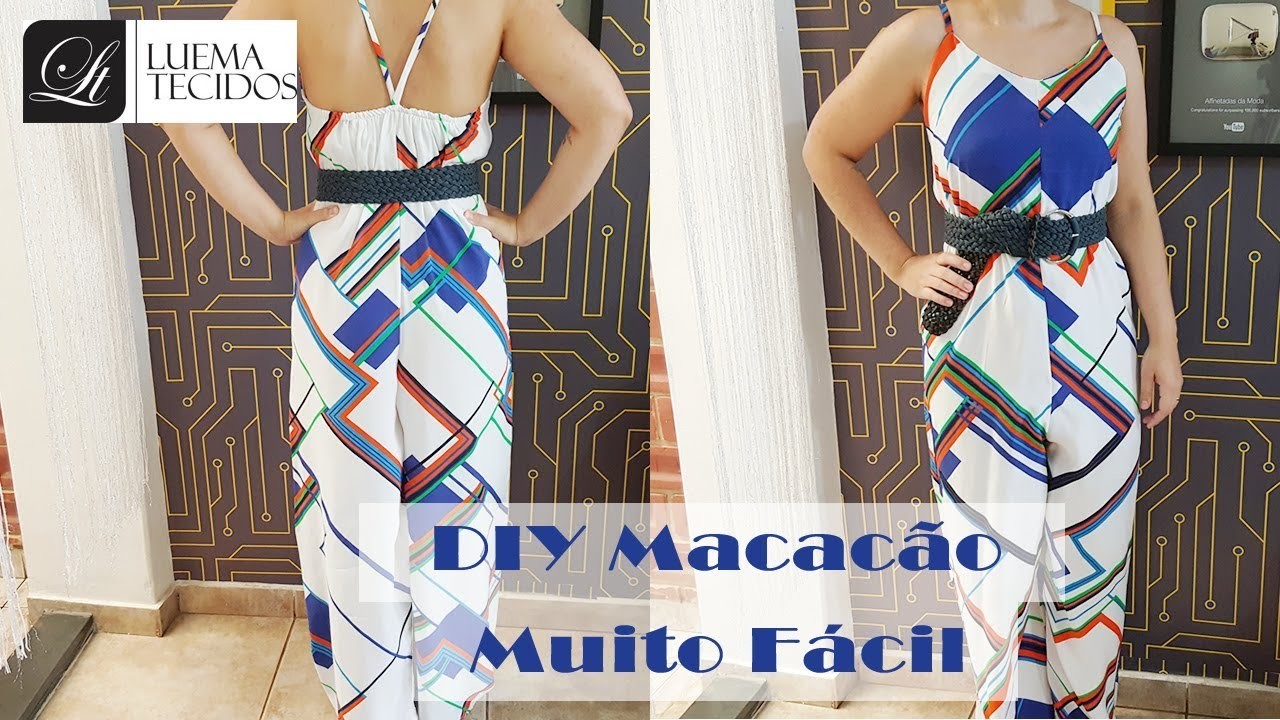 DIY - Macacão Pantalona Muito Fácil + Molde - Curso de Corte e Costura - Passo a Passo