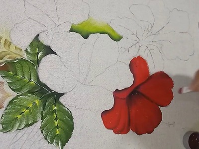 Roberto Ferreira -  Aprenda a Pintar Hibisco vermelho Facilmente