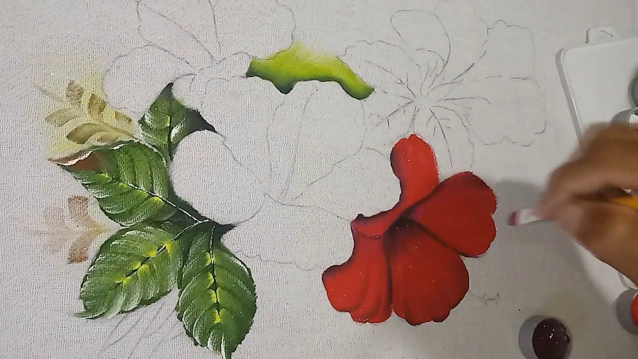 Roberto Ferreira -  Aprenda a Pintar Hibisco vermelho Facilmente