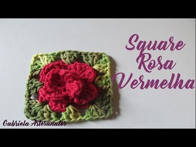 Tutorial: Square Rosa de Crochê