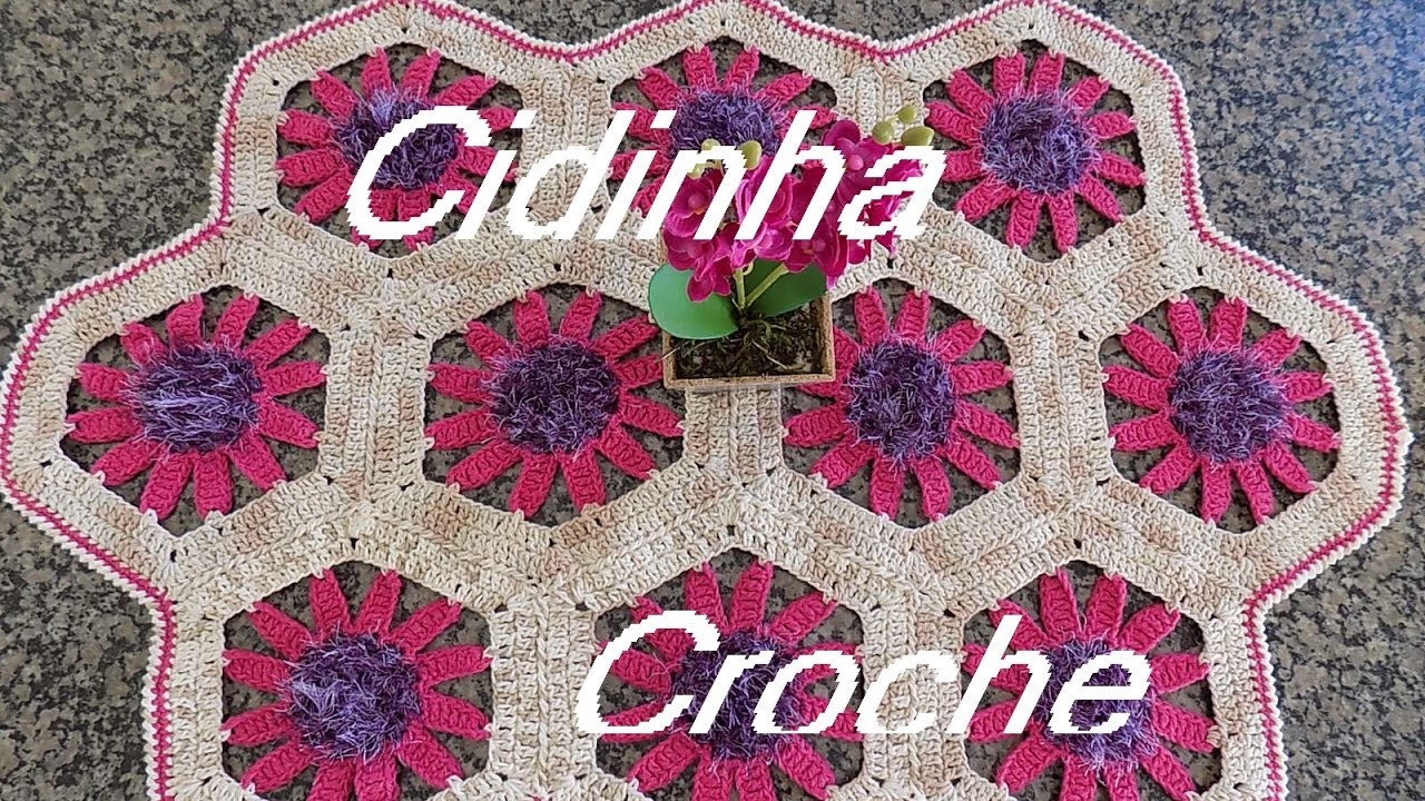 Cidinha Croche : Caminho Mesa Em Croche Sextavado-Passo A Passo-Parte 3.3