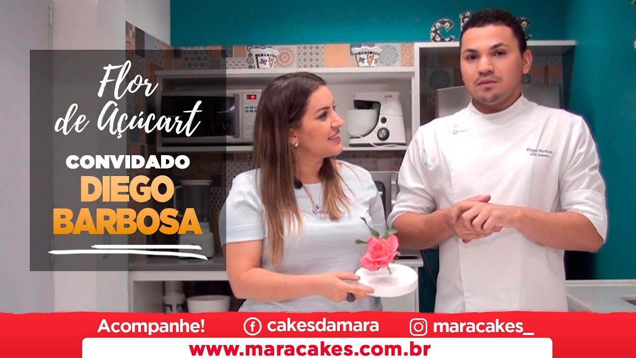 Como fazer uma linda Rosa de Açúcar - Mara Convida com Diego Barbosa.