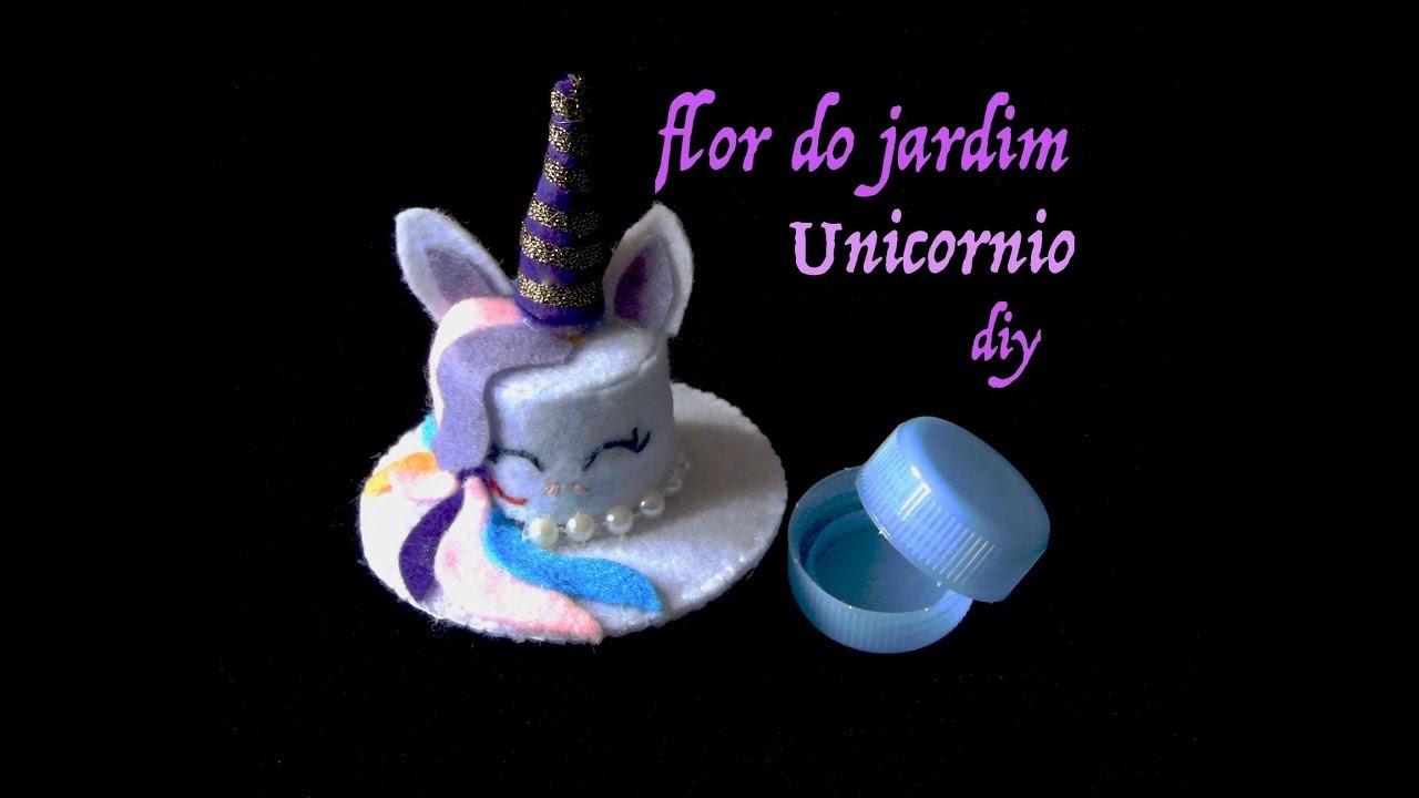 Crafts ideas -Chapeu  Unicornio com tampa de garrafa pet - Unicorn chapel