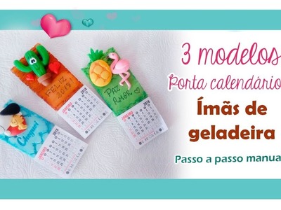 DIY - 3 Mini calendários ( ímãs de geladeira)