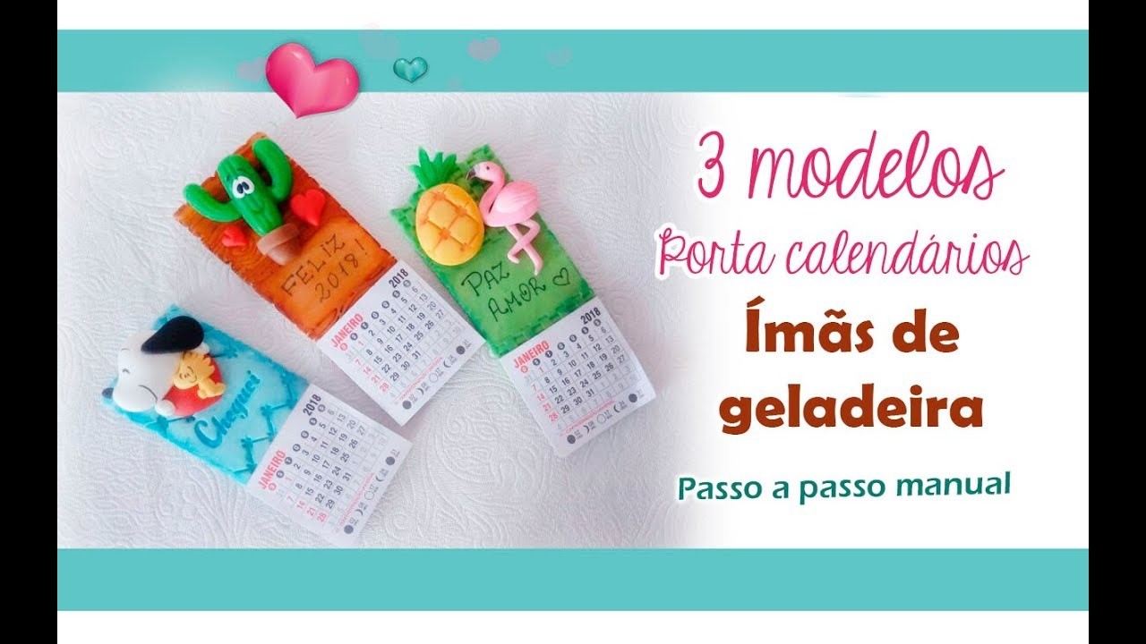 DIY - 3 Mini calendários ( ímãs de geladeira)