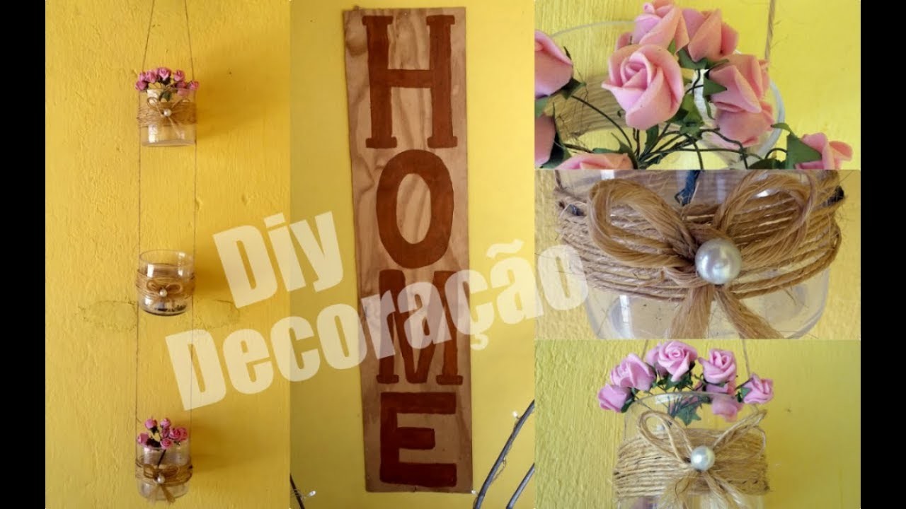 DIY - Decoração com potes de vidro e madeira para sua casa