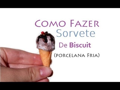 DIY sorvete de boneca massinha, Sorvete Biscuit barbie helado porcelana fria, clay ice cream cone