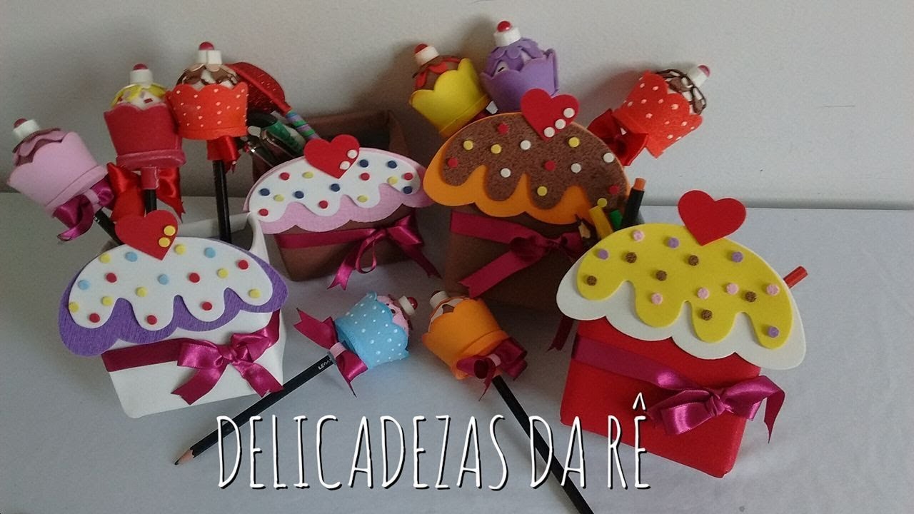 DIY: Volta as Aulas: Porta Lápis.Trecos e Ponteira Cupcake.