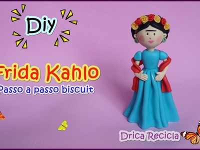 Frida Kahlo em biscuit. Porcelana fria - Drica Recicla