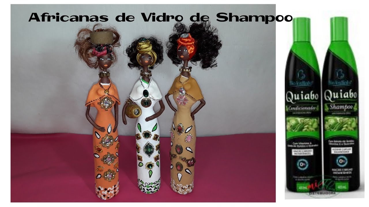 Africanas de Vidro de Shampoo#reciclagem