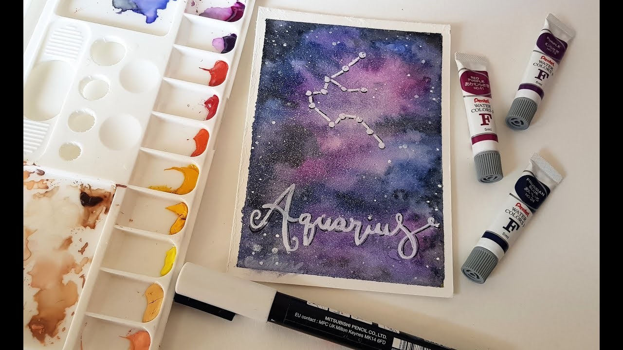Como pintar Galáxia de Aquarela