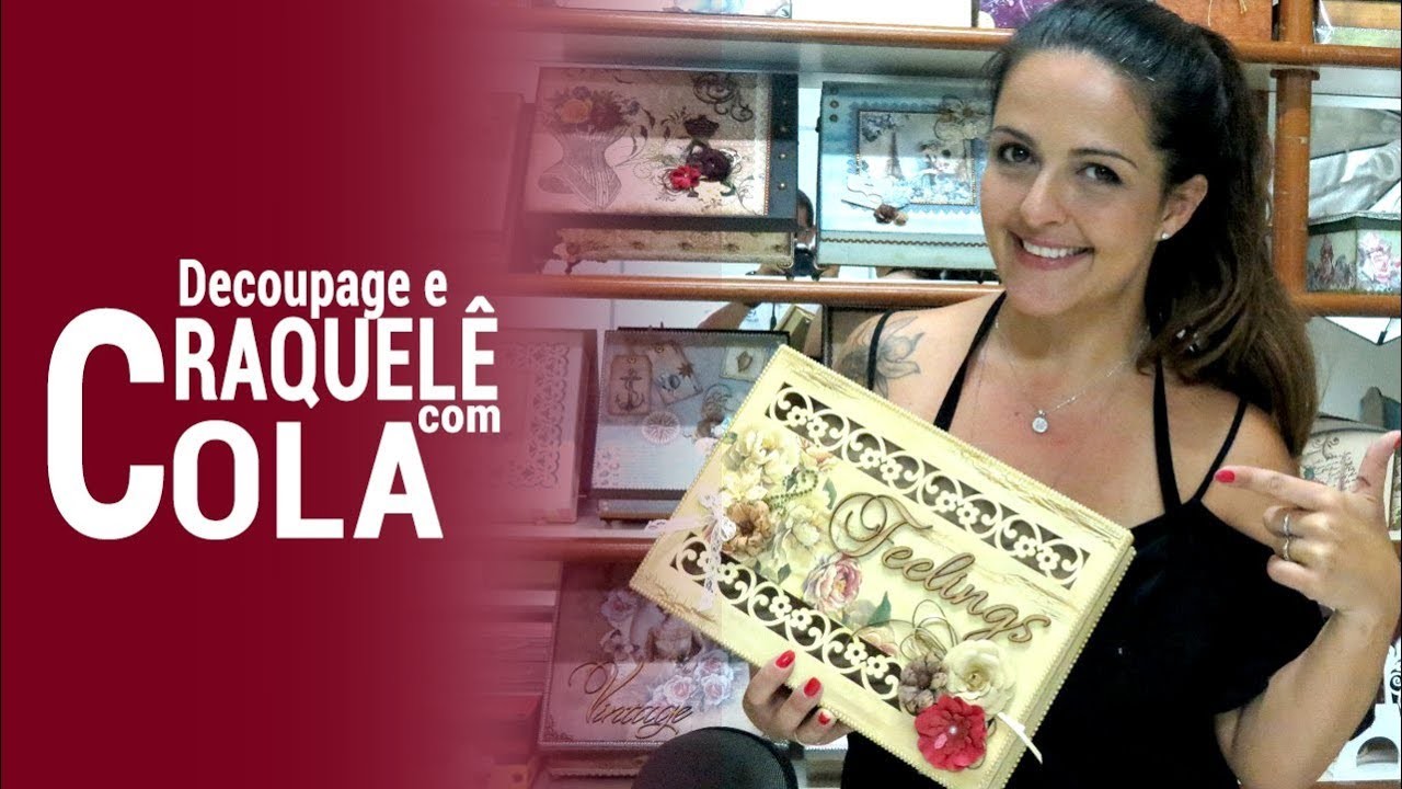 Craquelê com Cola e Decoupage com Guardanapos I Marisa Magalhães