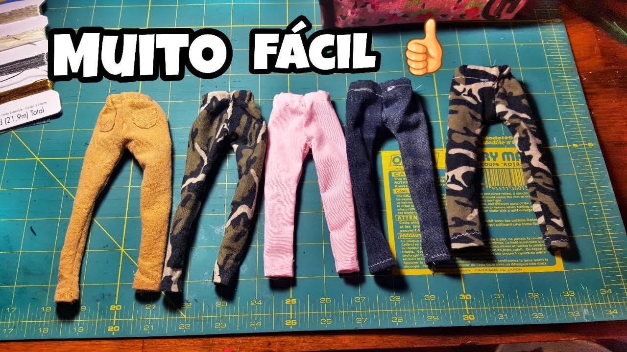 DIY Como fazer fazer calça para Barbie e Molde - Passo a Passo