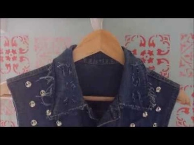 DIY: CUSTOMIZAÇÃO: Jaqueta Jeans - Colete básico novo