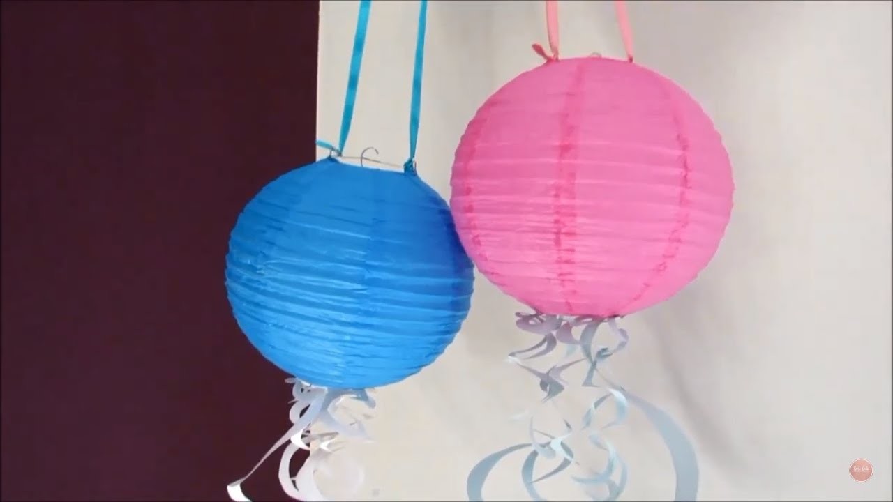 DIY Luminária Japonesa de Papel Decorada | Decoração Festa Tema Fundo do Mar | Pequena Sereia Ariel