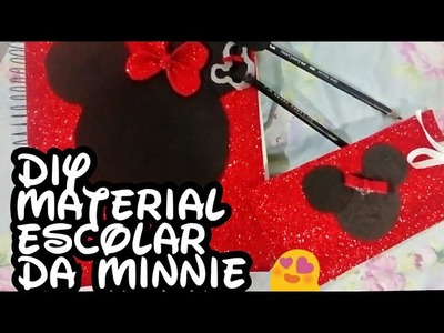 DIY material escolar Caderno personalizado da minnie