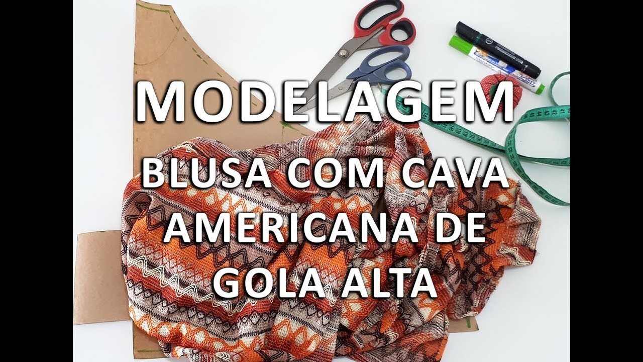 Modelagem Blusa Cava Americana com Gola Alta