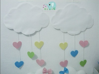 PAP como fazer nuvem em feltro para decoração chuva de amor