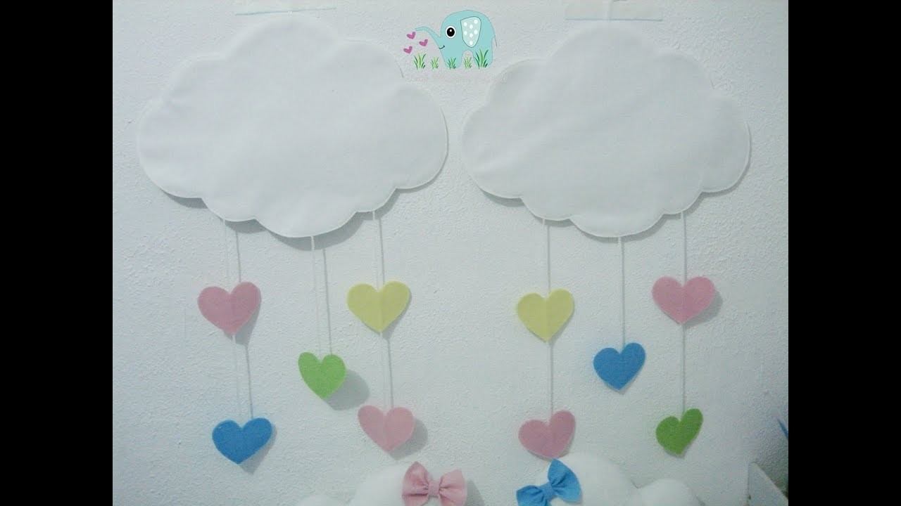 PAP como fazer nuvem em feltro para decoração chuva de amor