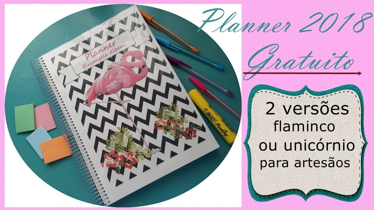 Planner grátis para artesãos - Unicórnio ou Flamingo, só escolher