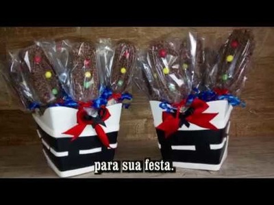 Vaso decorado - tema os carros