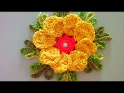 Vídeo Aula da Flor em Crochê 8 Pétalas para Aplicação