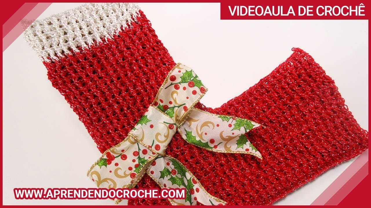 Aprenda Como Fazer Um Bota de Natal em Crochê