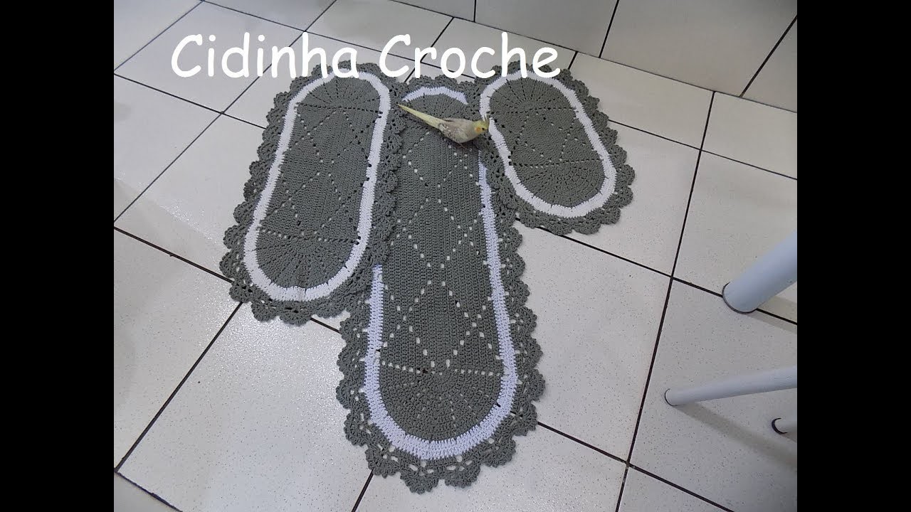 Cidinha Croche : Jogo De Cozinha Em Croche  3 Peças - Tapete Pia-Passo A Passo-Parte 2.2