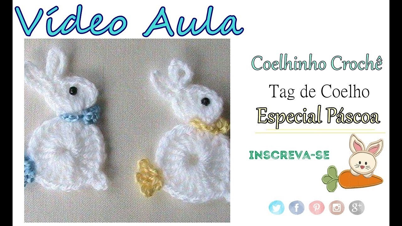 Coelhinho de Crochê- Coelho Decorativo- Páscoa- Katiane Crochê Fio a Fio