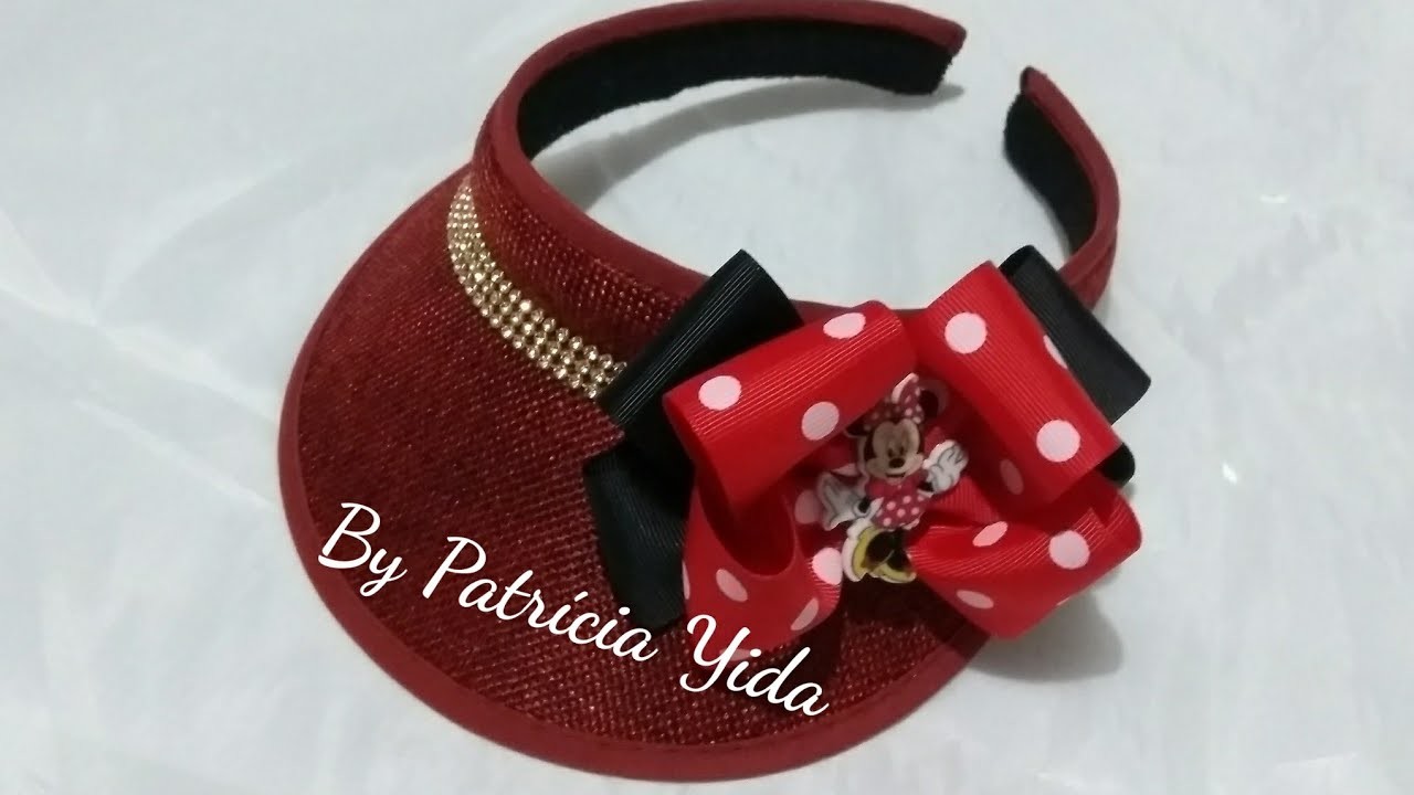 Como customizar viseira infantil ❤️ Minnie ❤️DY ❤️ By Patrícia Yida
