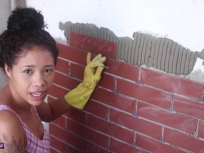 Como fazer parede de tijolinho com revestimento - aprenda com Paloma Cipriano