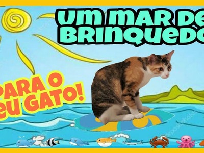 COMO FAZER UM MAR DE BRINQUEDO PARA SEU GATO - BRINQUEDO DE GATO PARTE 2 - DIY