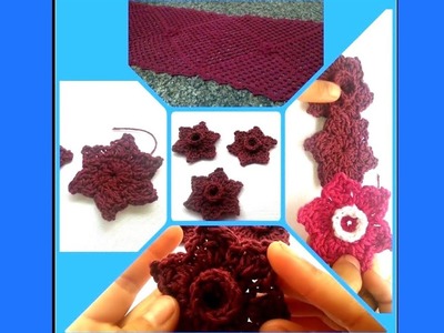 CROCHÊ- ????Flor para aplicação e ensinando costurar ela ???? #Fácil Crochê Fácil