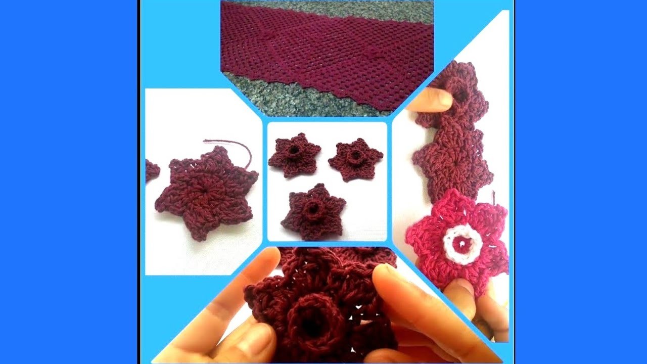CROCHÊ- ????Flor para aplicação e ensinando costurar ela ???? #Fácil Crochê Fácil
