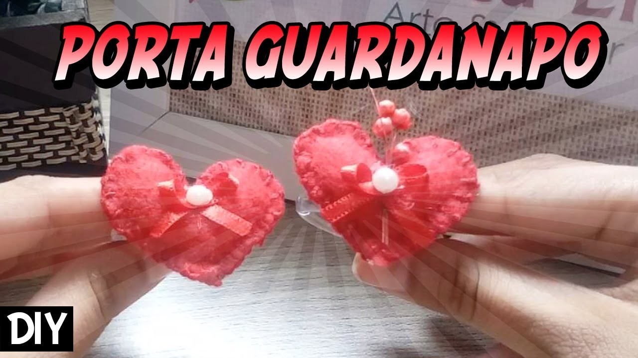 DIY de Porta guardanapo de coração - feltro